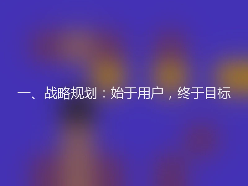 一、战略规划:始于用户,终于目标