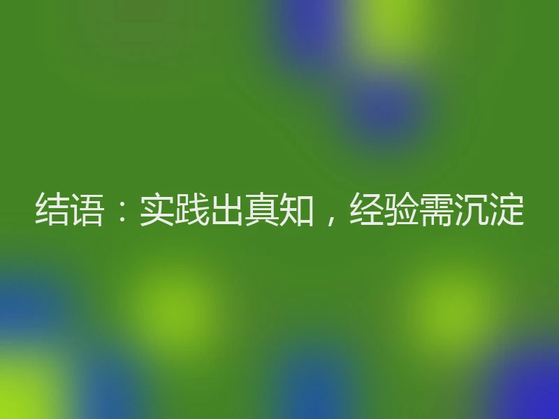 结语:实践出真知,经验需沉淀