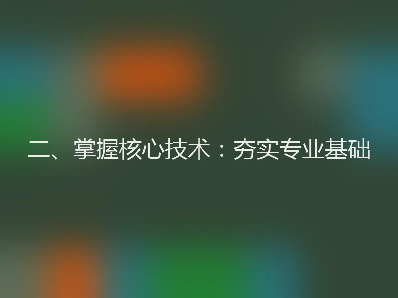 二、掌握核心技术：夯实专业基础