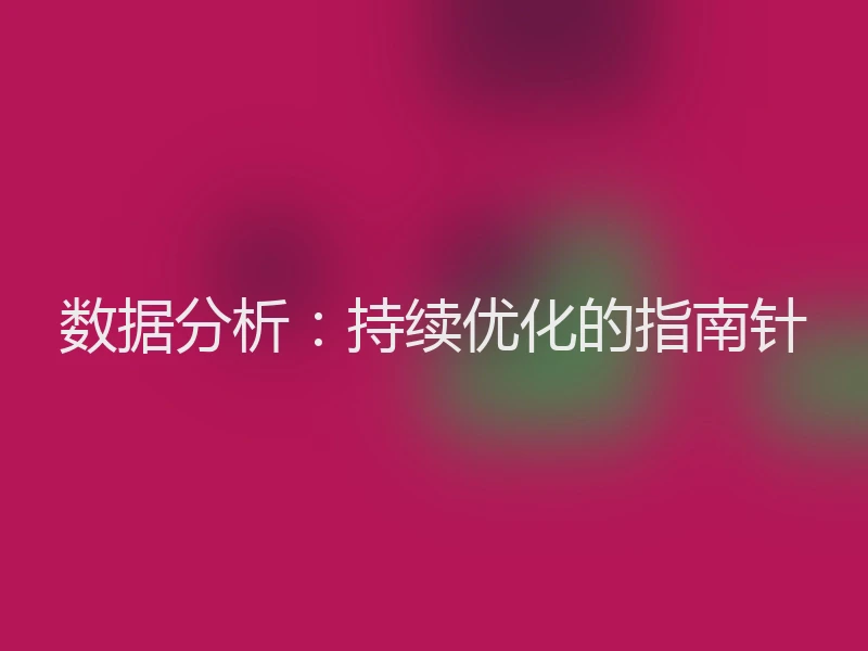 数据分析：持续优化的指南针