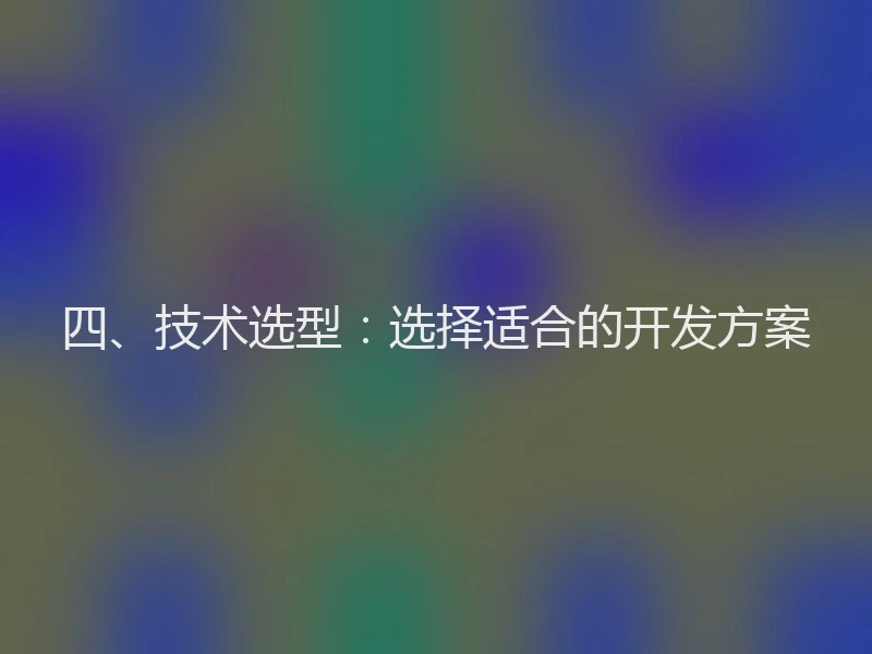 四、技术选型：选择适合的开发方案