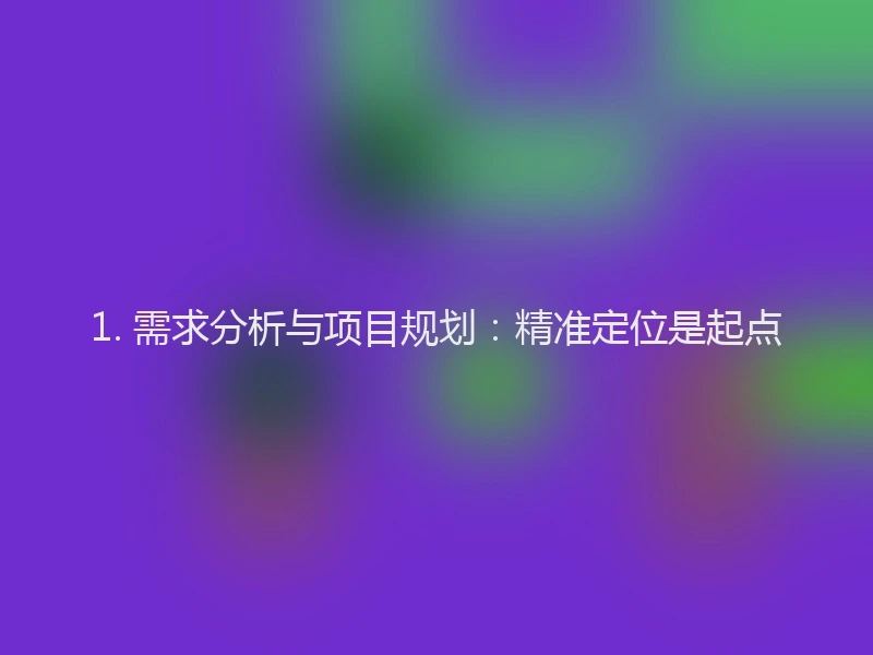 1. 需求分析与项目规划：精准定位是起点