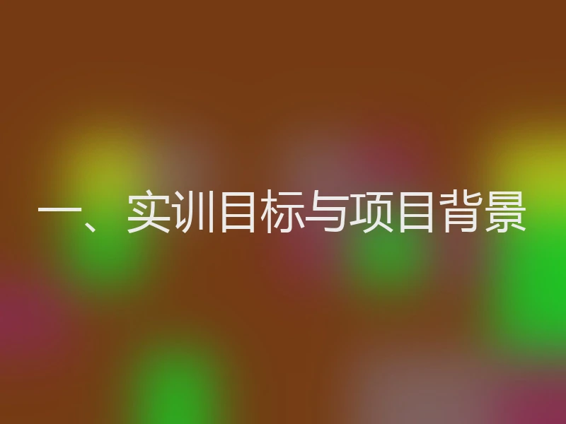 一、实训目标与项目背景