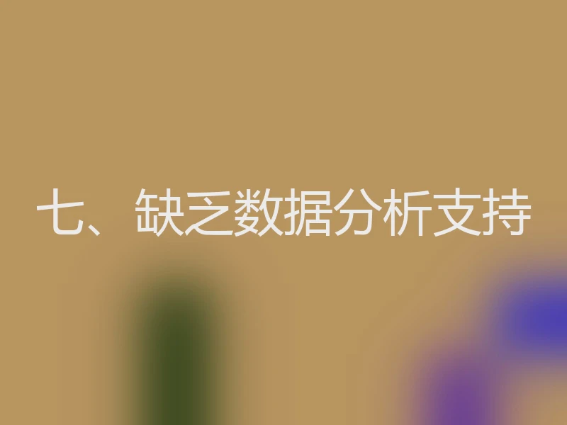 七、缺乏数据分析支持