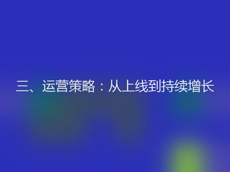 三、运营策略：从上线到持续增长