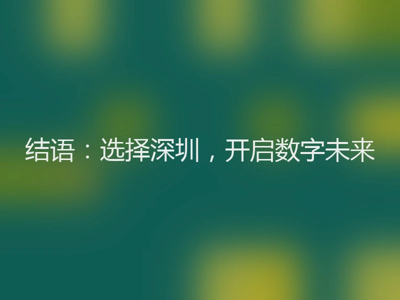结语：选择深圳，开启数字未来