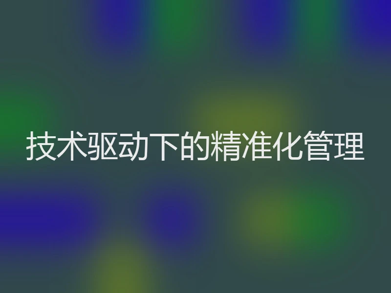 技术驱动下的精准化管理