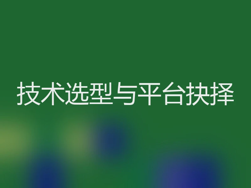 技术选型与平台抉择