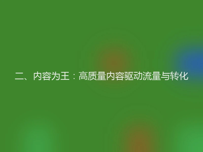 二、内容为王：高质量内容驱动流量与转化