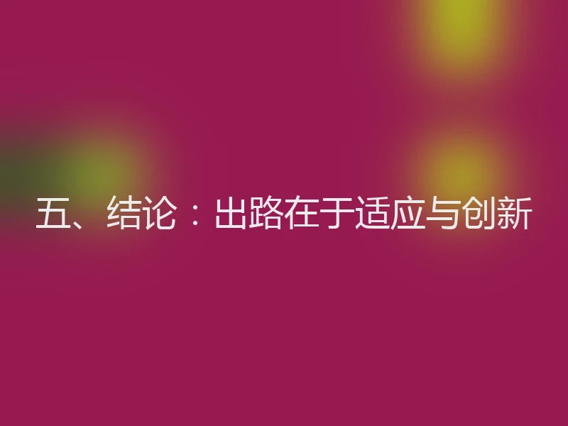 五、结论：出路在于适应与创新