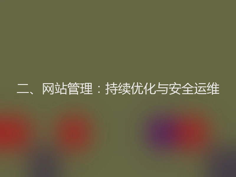 二、网站管理：持续优化与安全运维