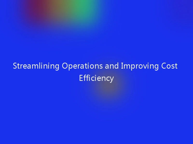 Streamlining Operations and Improving Cost Efficiency