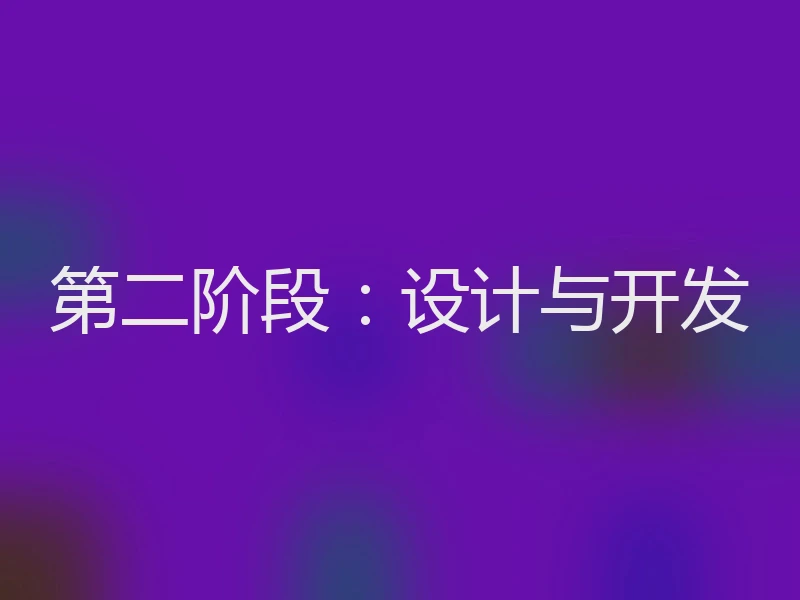 第二阶段:设计与开发
