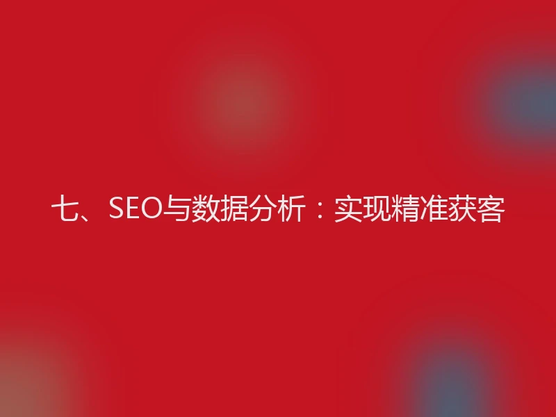 七、SEO与数据分析：实现精准获客