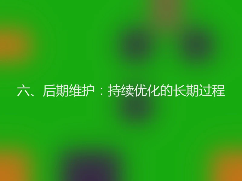 六、后期维护：持续优化的长期过程