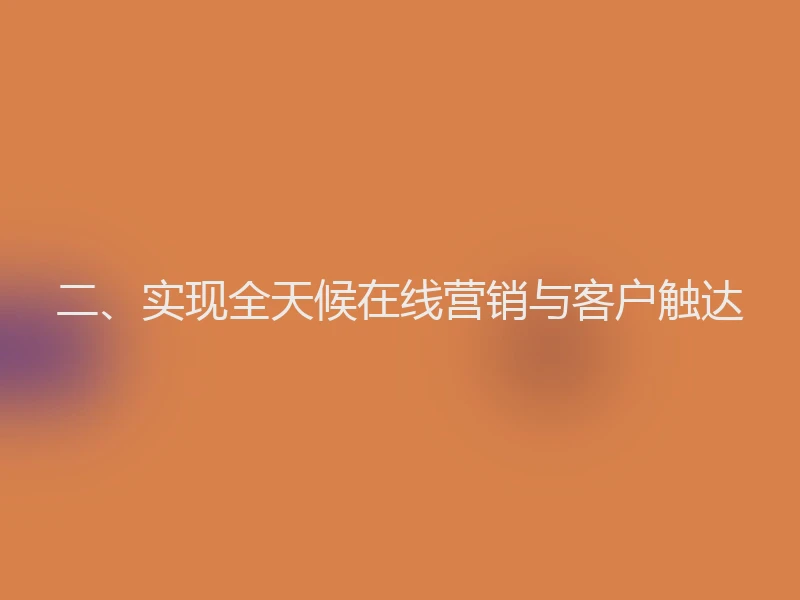 二、实现全天候在线营销与客户触达