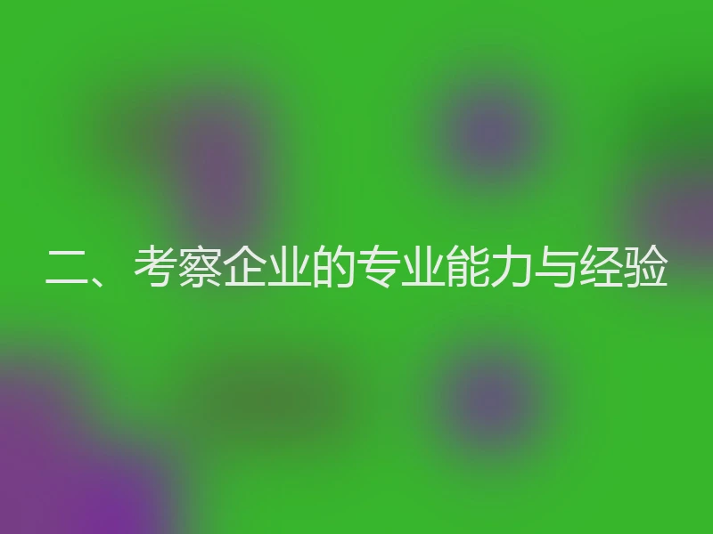 二、考察企业的专业能力与经验