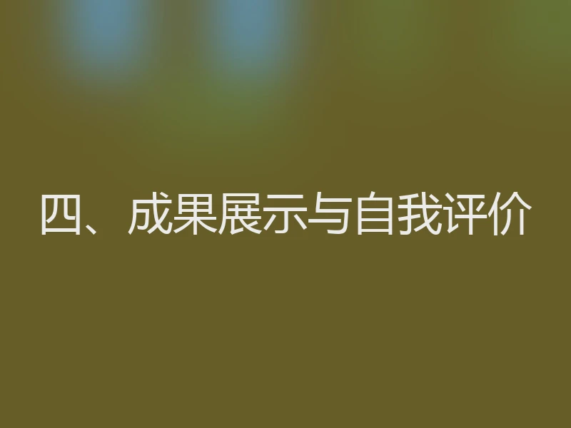 四、成果展示与自我评价