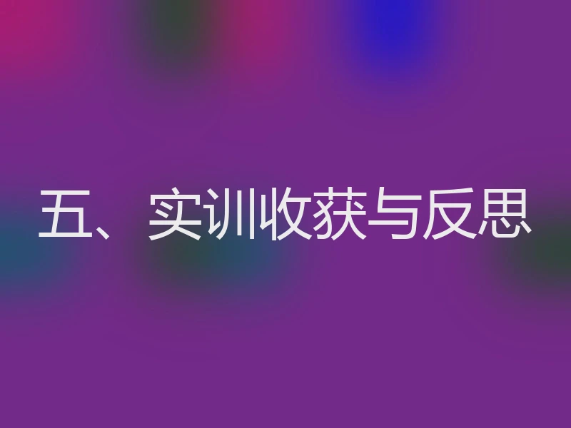 五、实训收获与反思
