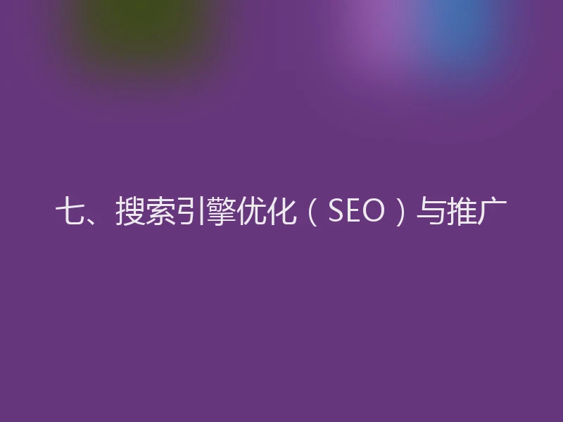 七、搜索引擎优化（SEO）与推广