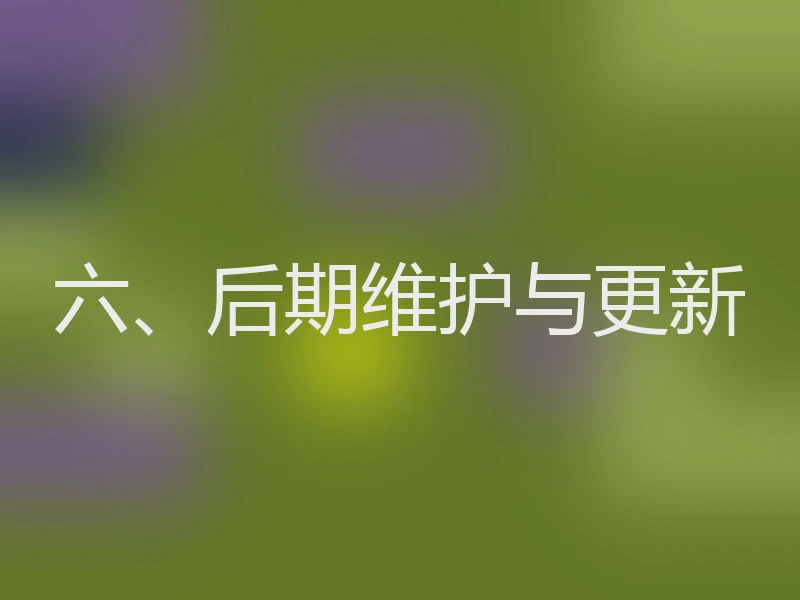 六、后期维护与更新