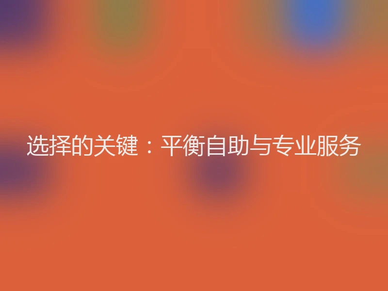 选择的关键:平衡自助与专业服务