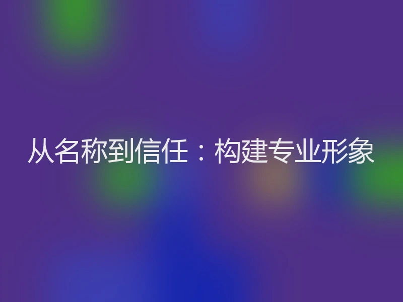 从名称到信任:构建专业形象