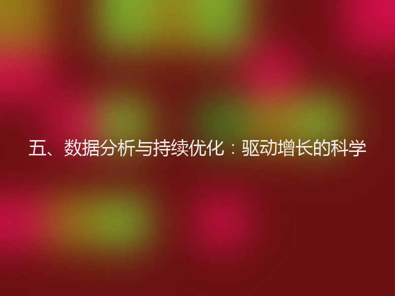 五、数据分析与持续优化:驱动增长的科学