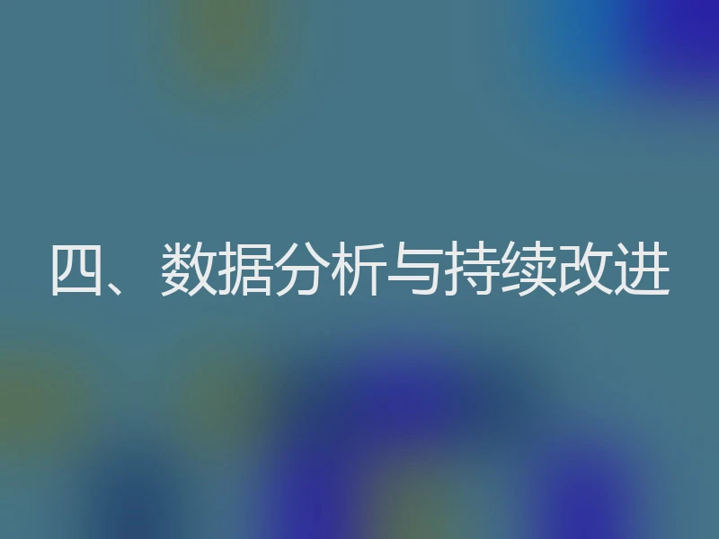 四、数据分析与持续改进