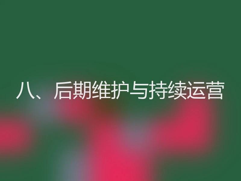 八、后期维护与持续运营