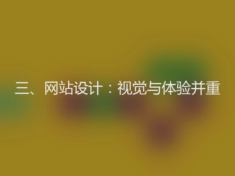 三、网站设计：视觉与体验并重