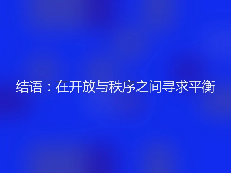 结语：在开放与秩序之间寻求平衡