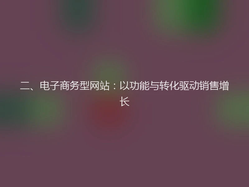 二、电子商务型网站：以功能与转化驱动销售增长