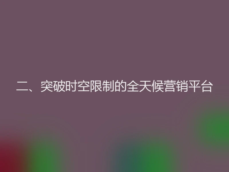 二、突破时空限制的全天候营销平台