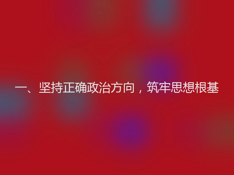 一、坚持正确政治方向,筑牢思想根基