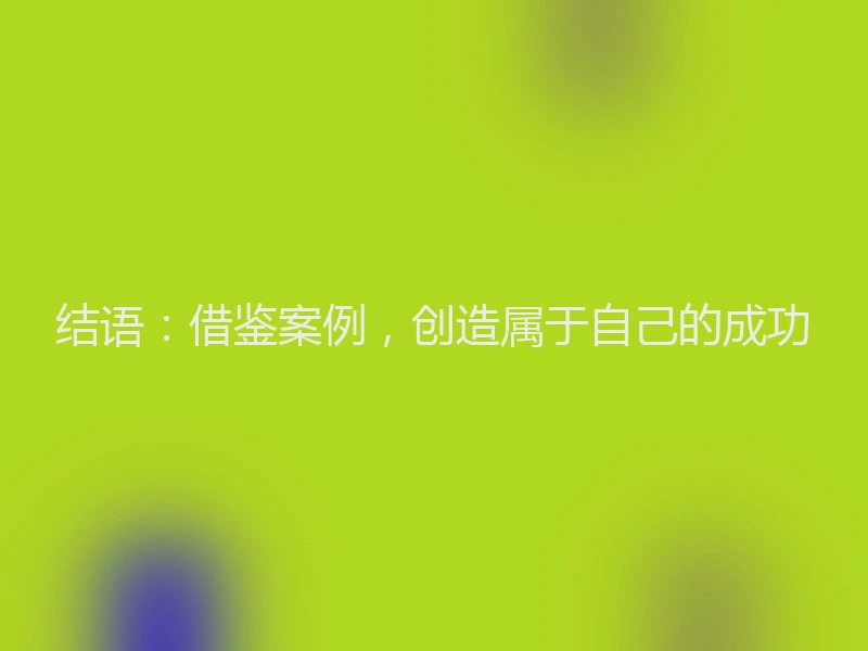 结语：借鉴案例，创造属于自己的成功