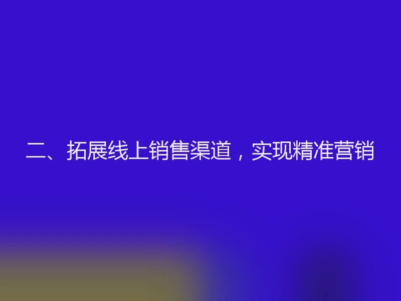 二、拓展线上销售渠道，实现精准营销