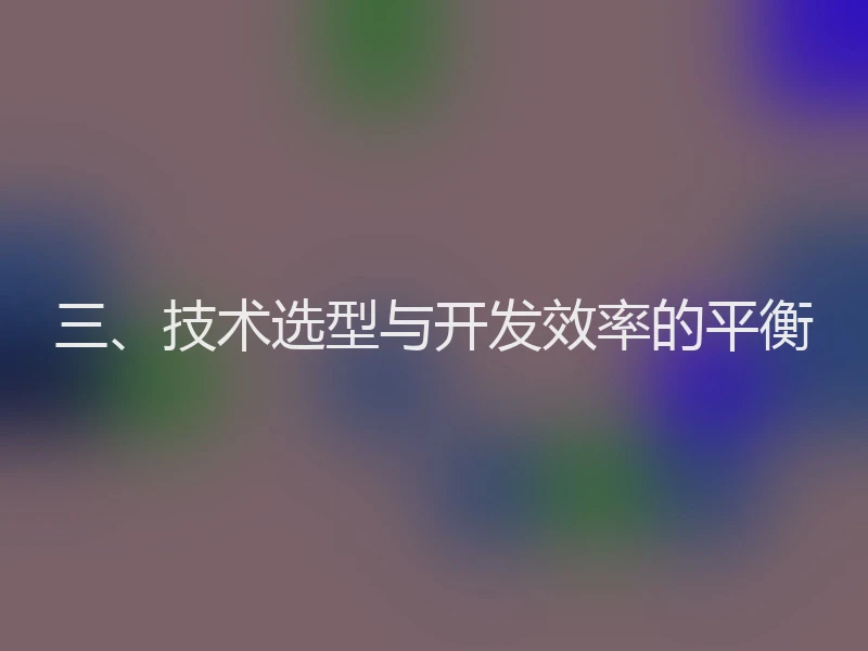 三、技术选型与开发效率的平衡