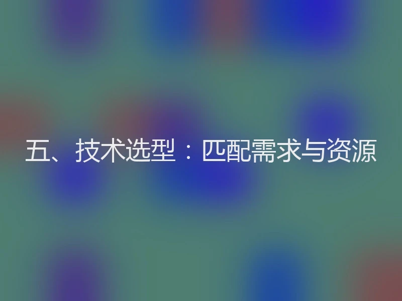 五、技术选型:匹配需求与资源