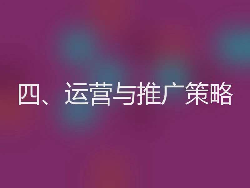 四、运营与推广策略