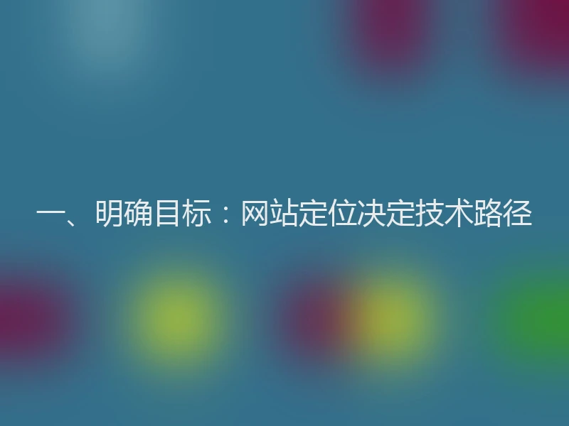 一、明确目标:网站定位决定技术路径
