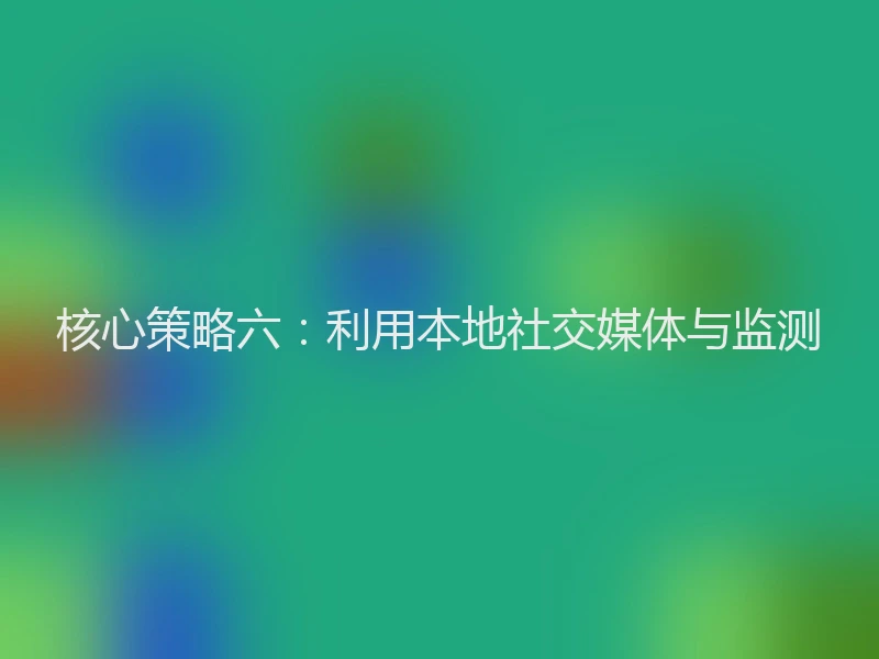 核心策略六：利用本地社交媒体与监测