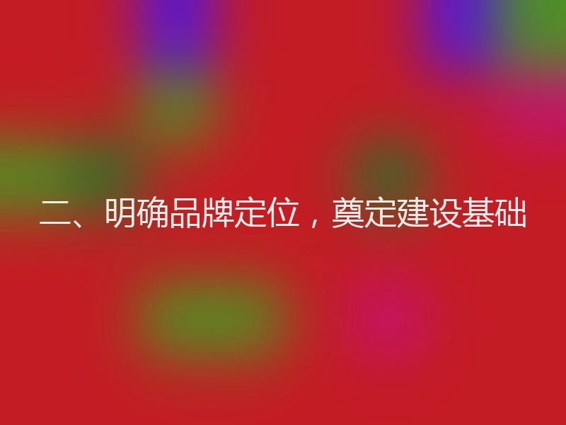 二、明确品牌定位，奠定建设基础
