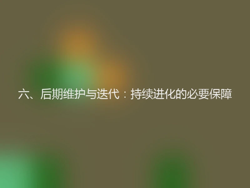 六、后期维护与迭代：持续进化的必要保障