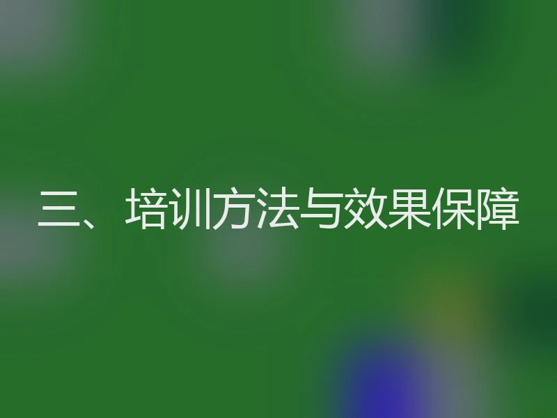三、培训方法与效果保障