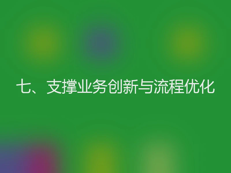 七、支撑业务创新与流程优化