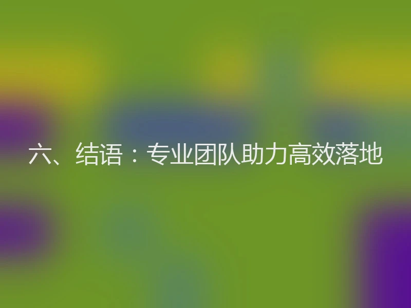 六、结语：专业团队助力高效落地
