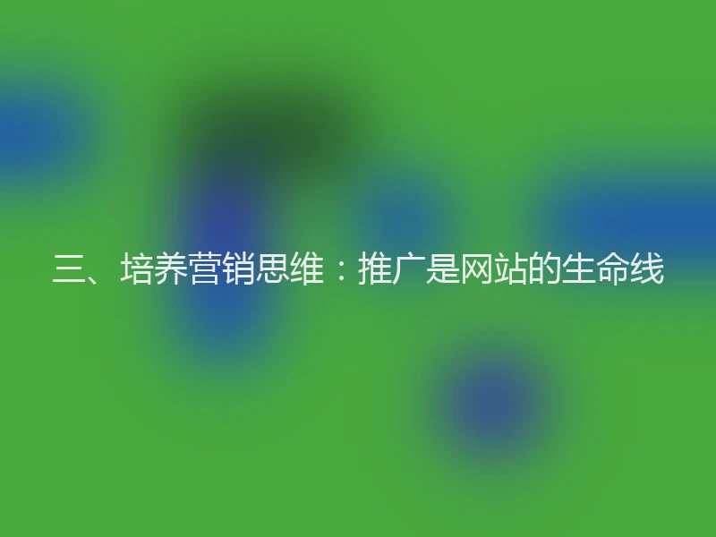 三、培养营销思维：推广是网站的生命线