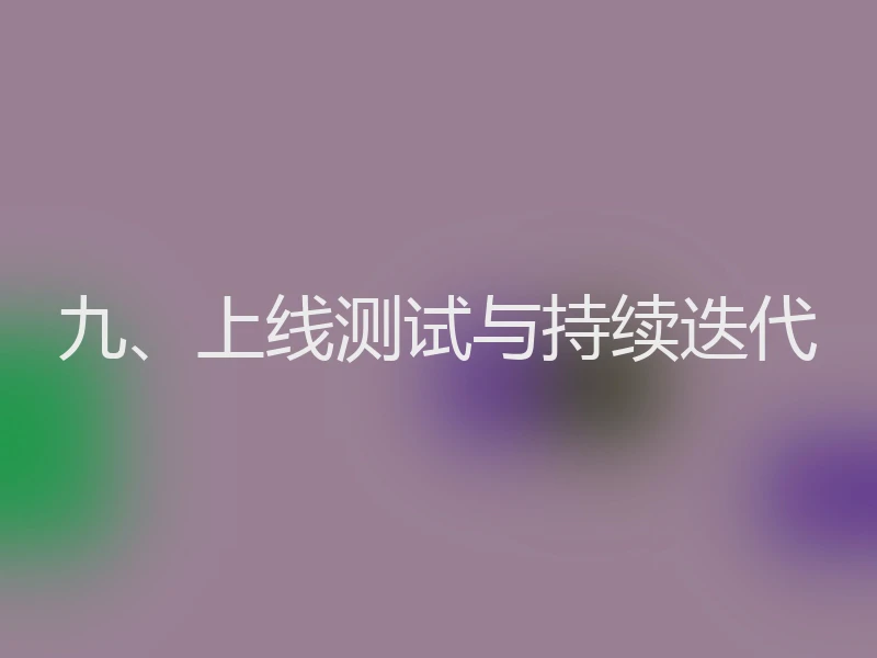 九、上线测试与持续迭代