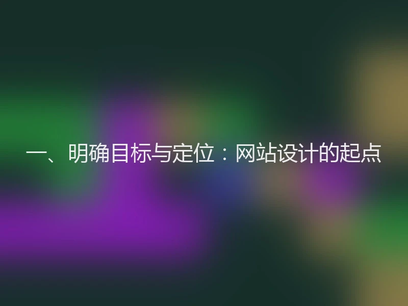 一、明确目标与定位：网站设计的起点